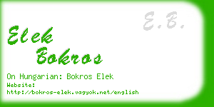 elek bokros business card